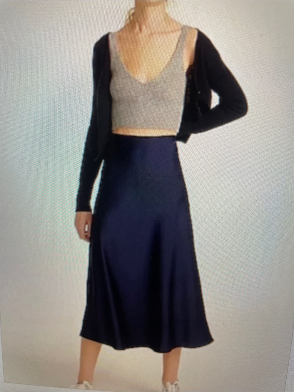 J Crew Gwyneth slip skirt in navy sz xs - Picture 2 of 5